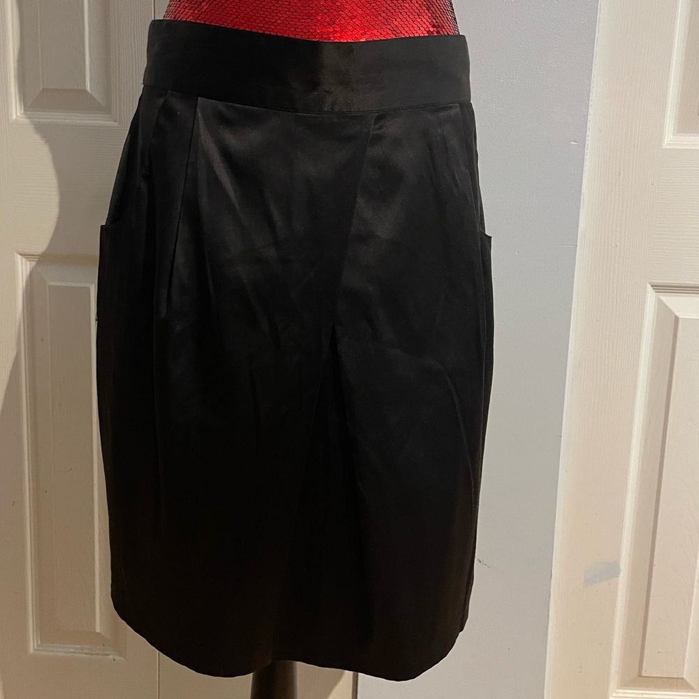 Black satin tulip skirt